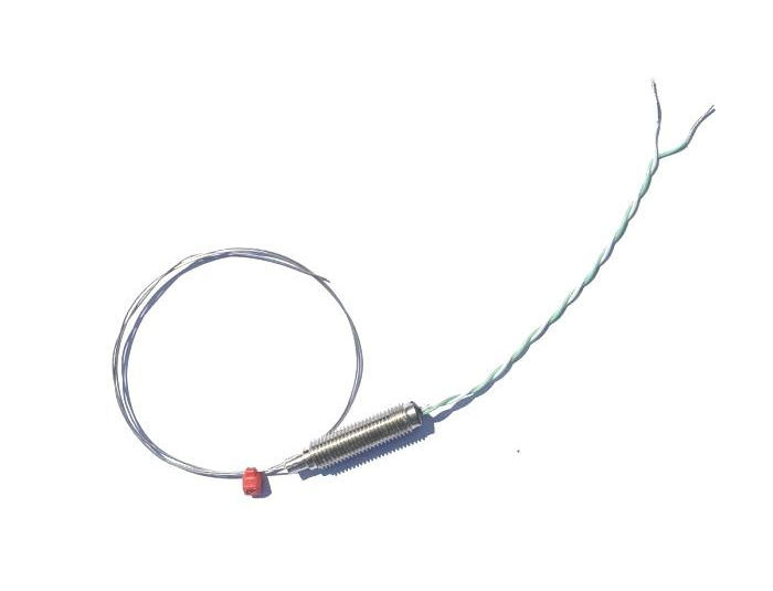 0.25mm Diameter Fast Response Mineral Insulated Thermocouple with Threaded Pot & PFA Type K IEC Tails