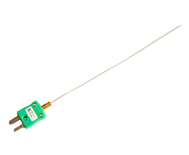 0.5mm Fast Response Mineral Insulated Thermocouples with Miniature IEC Plug - Grounded Junction