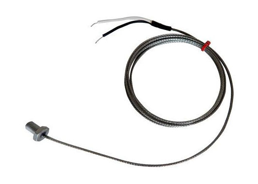 IEC Bolt Thermocouple, Glassfibre Stainless Steel Over Braided Cable - Type J - M10x1mm Thread Pitch