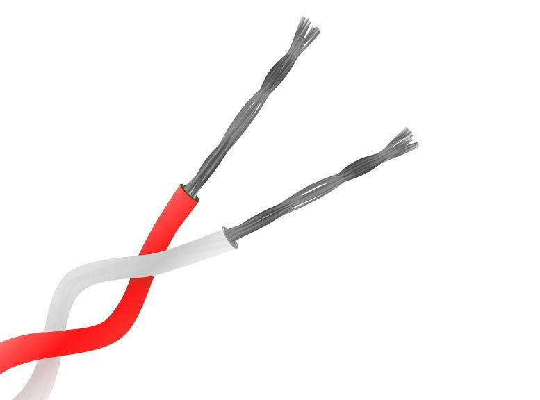 Type K PFA Insulated Twin Twisted Pair Thermocouple Cable / Wire (JIS) - 1/0.2mm Strand