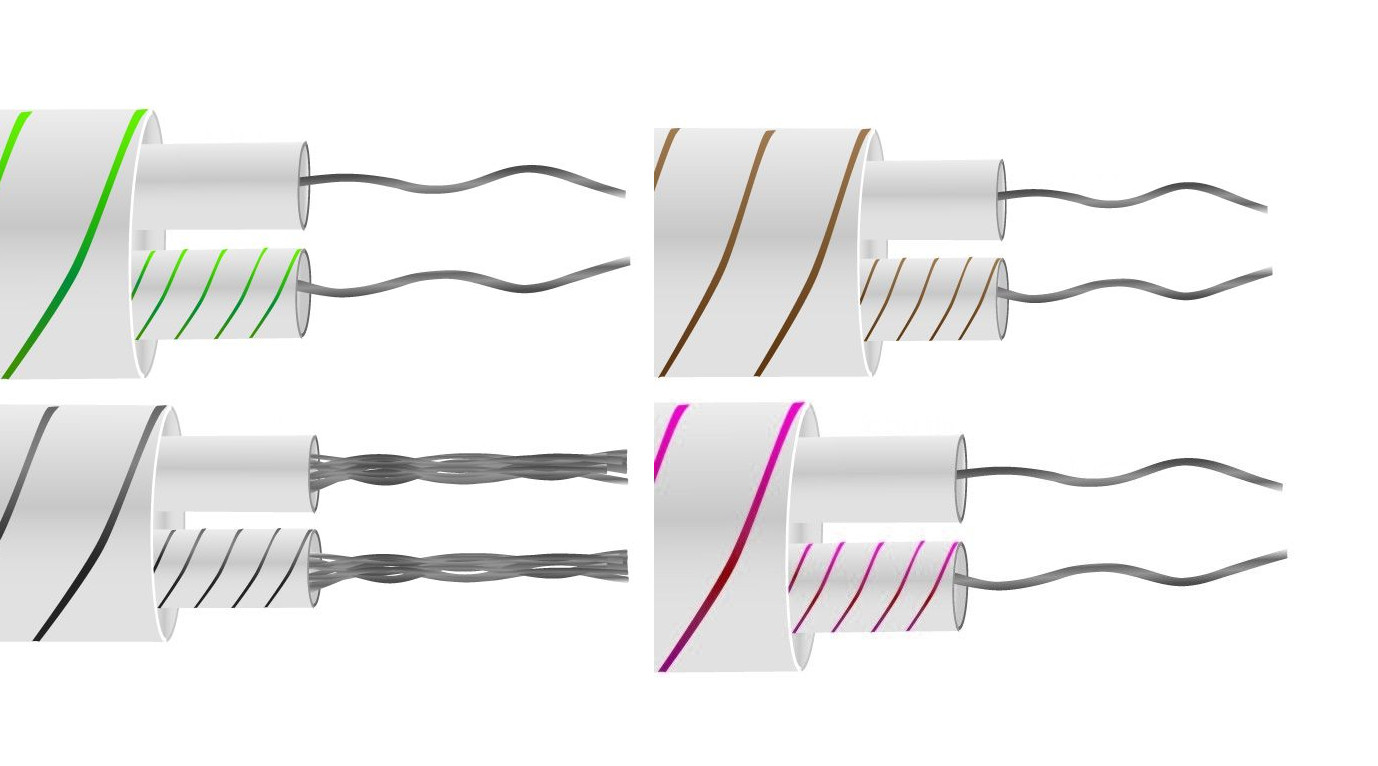 Glassfibre Flat Pair Thermocouple Cable / Wire IEC - 1/0.508mm Strand