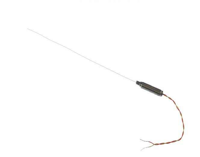 0.75mm Diameter Mineral Insulated Thermocouple with Threaded Pot & ANSI Tails – Insulated Junction