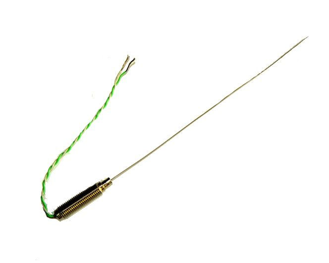 0.75mm Diameter Fast Response Thermocouple with threaded pot & IEC tails