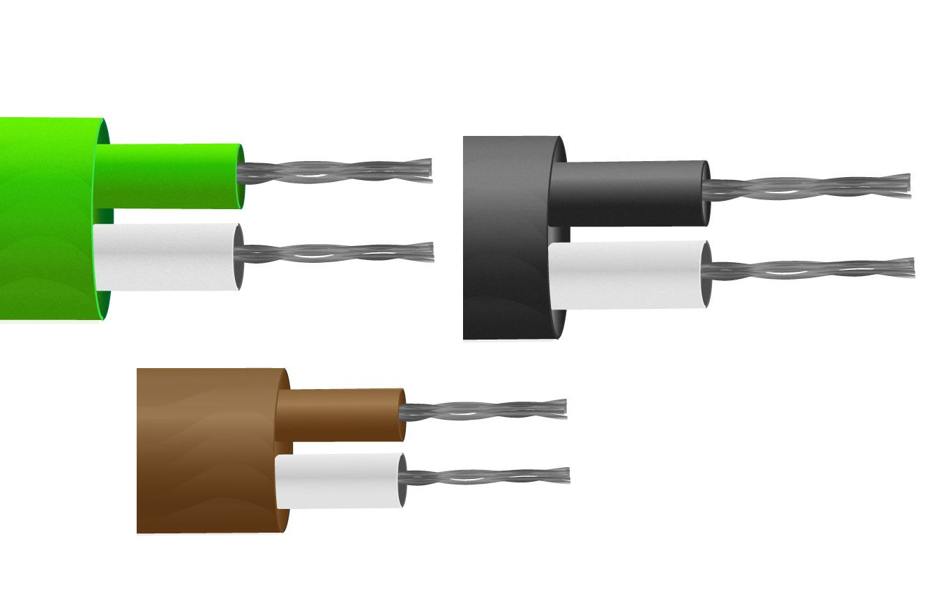 PTFE Flat Pair Thermocouple Cable / Wire IEC - 1/0.508mm Strand