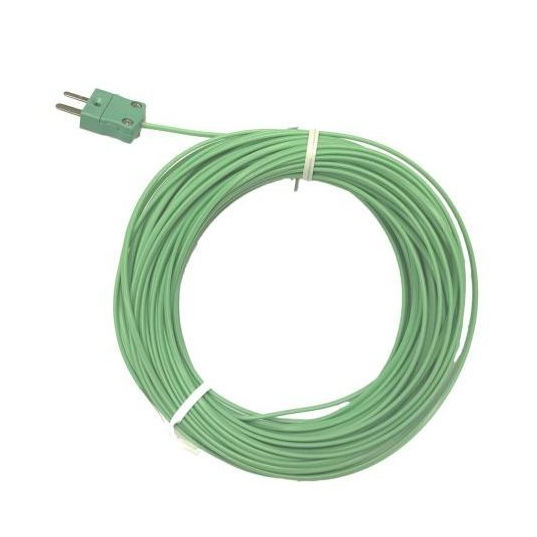 PFA Insulated Flat Pair IEC Exposed Junction Thermocouple with Miniature Plug - Type K - 1/0.3mm Strand Size