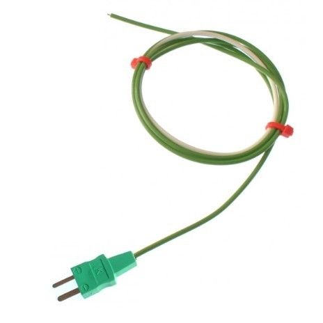 IEC PTFE Single Shot Exposed Junction Thermocouple with Moulded-on Miniature Plug - Type K