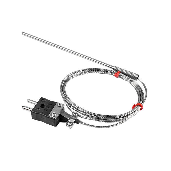 IEC General Purpose Thermocouple Probe, Glassfibre insulated Cable with Stainless Steel Over-Braid - Type J - Standard Plug Termination