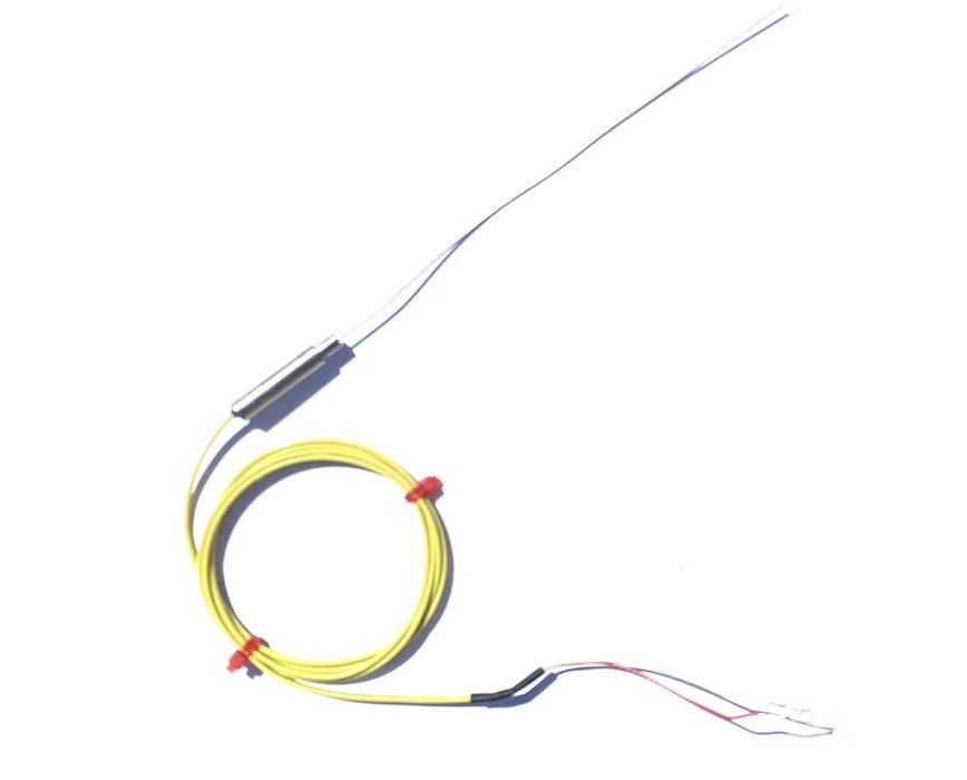 ANSI 0.25mm Diameter Fast Response Mineral Insulated Thermocouple with Plain Pot & PFA ANSI Tails - Type K - Insulated Junction