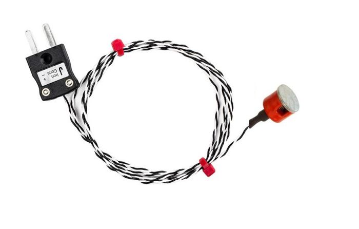 IEC Type K 0.7kg Pull Button Magnet Thermocouple, PTFE Insulated with Type J Miniature Plug
