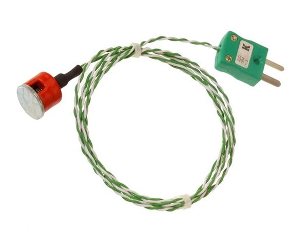 IEC Type K 0.7kg Pull Button Magnet Thermocouple, PTFE Insulated with Type K Miniature Plug