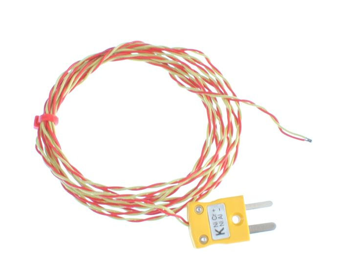 ANSI PFA insulated Exposed Junction Thermocouple with Miniature Plug - Type K