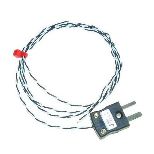 PFA insulated Twin Twisted IEC Exposed Junction Thermocouple with Miniature Plug - Type J - 1/0.2 Strand Size
