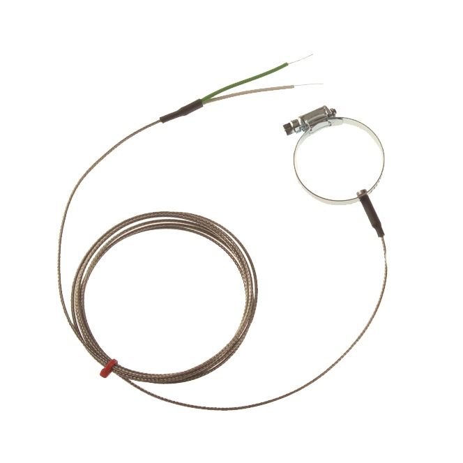 IEC Pipe Surface Jubilee Clip Style Thermocouple, Glassfibre stainless steel overbraid - Type K