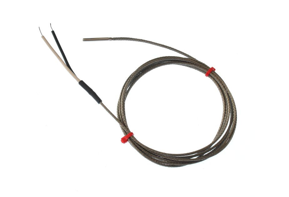 IEC Fabricated Grounded Thermocouple in Stainless Steel Tube, Glassfibre stainless steel Overbraided cable - Type J - 4.76mm Diameter