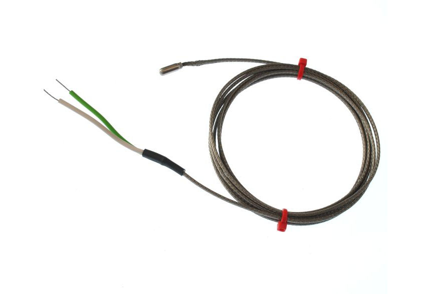 IEC Fabricated Grounded Thermocouple in Stainless Steel Tube, Glassfibre stainless steel Overbraided cable - Type K