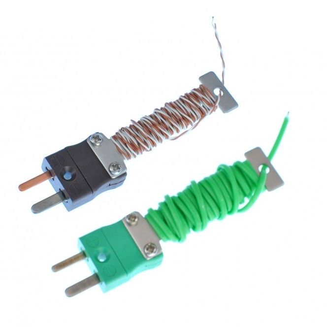 PFA Cable Tidy IEC Exposed Junction Thermocouple with Fitted Mini Plug
