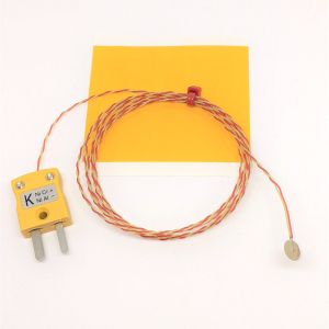 ANSI Fine Wire Disc Thermocouple, PFA with Miniature Plug - Type K-2m-Mini Plug Termination