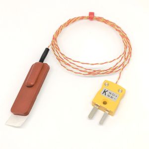 ANSI Silicone Rubber Patch Thermocouple Type K PFA Twin Twisted With Miniature Plug or Bare Tails-Mini Plug Termination-1m