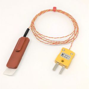 ANSI Silicone Rubber Patch Thermocouple Type K PFA Twin Twisted With Miniature Plug or Bare Tails-Mini Plug Termination-5m