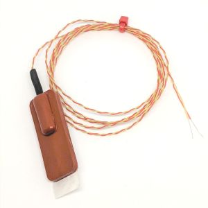ANSI Silicone Rubber Patch Thermocouple Type K PFA Twin Twisted With Miniature Plug or Bare Tails-Bare Tails Termination-1m