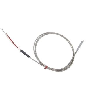 Leaf Thermocouple, Glassfibre insulated Cable with Stainless Steel Over-Braid - Type K JIS with Bare Tails Termination - 3m length