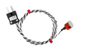 Button Magnet Thermocouple, PTFE Insulated with Fitted Plug - Type K-1M-with fitted miniature plug