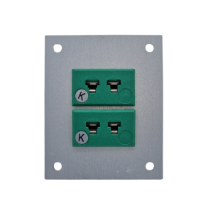 Thermocouple Connector Aluminium Panel with Type K IEC miniature Sockets 45mmW x 40mmH-2