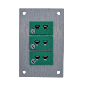 Thermocouple Connector Aluminium Panel with Type K IEC miniature Sockets 45mmW x 40mmH-3