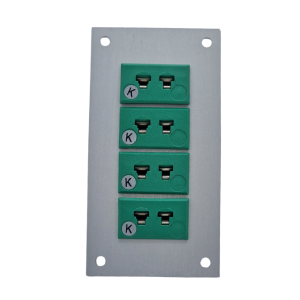 Thermocouple Connector Aluminium Panel with Type K IEC miniature Sockets 45mmW x 40mmH-4