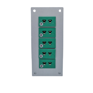 Thermocouple Connector Aluminium Panel with Type K IEC miniature Sockets 45mmW x 40mmH-5