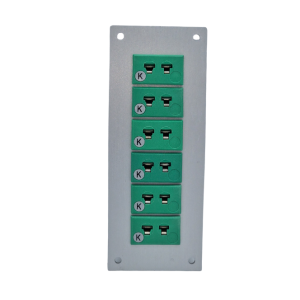 Thermocouple Connector Aluminium Panel with Type K IEC miniature Sockets 45mmW x 40mmH-6