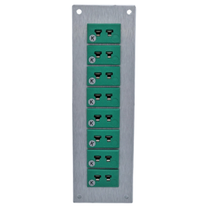 Thermocouple Connector Aluminium Panel with Type K IEC miniature Sockets 45mmW x 40mmH-8