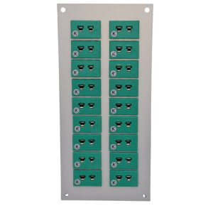 Thermocouple Connector Aluminium Panel with Type K IEC miniature Sockets 45mmW x 40mmH-24