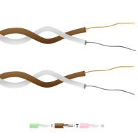 Type T PFA Insulated Twin Twisted Pair Thermocouple Cable / Wire (IEC) - 1/0.2mm Strand