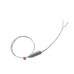 0.25mm Diameter Fast Response Mineral Insulated Thermocouple with Threaded Pot & PFA IEC Tails - Type K - Insulated Junction - 150mm