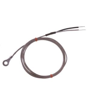 IEC Washer Thermocouple, Glassfibre insulated Cable with Stainless Steel Over-Braid Type J with Bare Tails Termination - 6.0mm Washer Hole Size