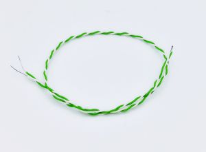 PTFE insulated Twin Twisted IEC Exposed Junction Thermocouple with Bare Tails - Type K - 250mm Cable Length