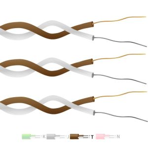 Type T PTFE Insulated Twin Twisted Pair Thermocouple Cable / Wire (IEC) - 1/0.315mm Strand