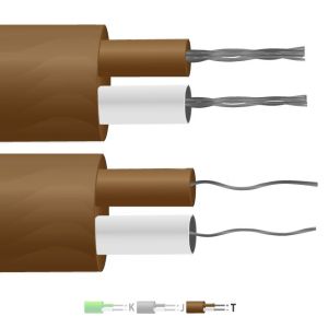 Type T PTFE Flat Pair Thermocouple Cable / Wire IEC - 7/0.2mm Strand