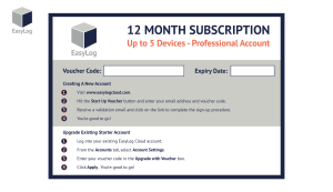 Lascar Start-up Cloud voucher 12 months for 5 or 10 devices