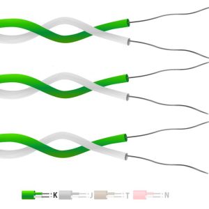 Type K PTFE Insulated Twin Twisted Pair Thermocouple Cable / Wire (IEC) - 1/0.508mm Strand