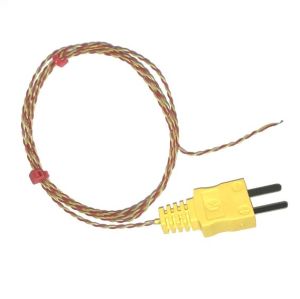 PFA Insulated ANSI Exposed Junction thermocouple with Moulded-on Plug - Type K - 3M
