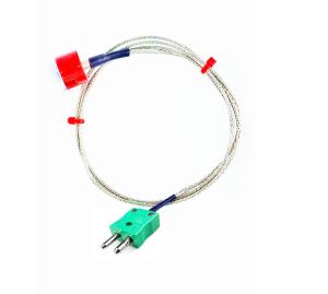 IEC Type K 1.9kg Pull Button Magnet Thermocouple, PFA Insulated Cable with Stainless Steel Over-Braid Terminating in Standard Plug - 2M