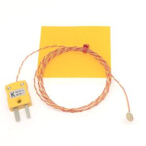 ANSI Fine Wire Disc Thermocouple, PFA with Miniature Plug - Type K with Miniature Plug Termination - 5M