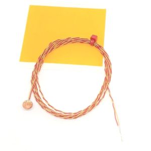 ANSI Fine Wire Disc Thermocouple, PFA with Miniature Plug - Type K with Bare Tails Termination - 2M
