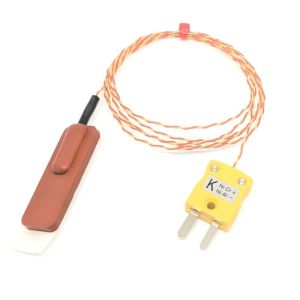 ANSI Silicone Rubber Patch Thermocouple, PFA Twin Twisted - Type K With Miniature Plug Termination - 1M