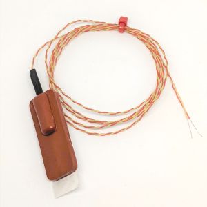 ANSI Silicone Rubber Patch Thermocouple, PFA Twin Twisted - Type K With Bare Tails Termination - 2M