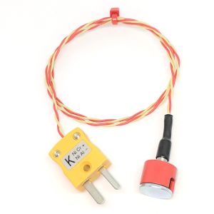 ANSI Type K 0.7kg Pull Button Magnet Thermocouple, PFA Insulated with Miniature Plug - 0.5M