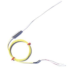 0.25mm Diameter Fast Response Mineral Insulated Thermocouple with Plain Pot & PFA ANSI Tails - Type K - Grounded Junction - 250mm Length