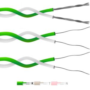 Type K PFA Insulated Twin Twisted Pair Thermocouple Cable / Wire (IEC) - 7/0.2mm Strand